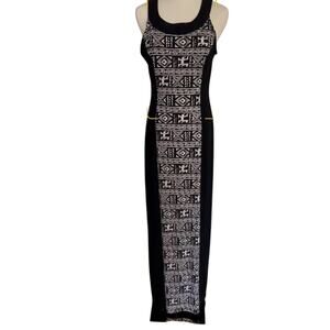 Maxi Sleeveless Dress Sz S Black NWT Liquid Knit AB Studio Beach Resort Wedding